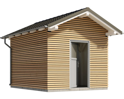 Gartenhaus mit Holzwand und Tür