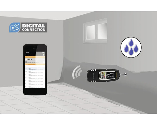 Feuchtigkeitsmessgerät mit Smartphone-Anbindung zur Feuchtigkeitsmessung in Innenräumen
