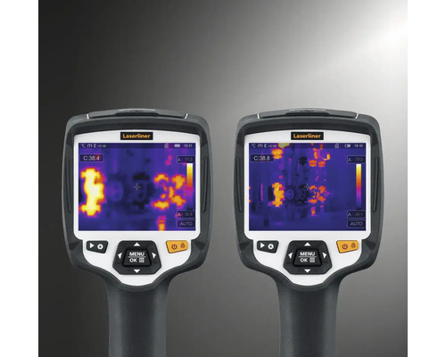 Zwei Wärmebildkameras zur Temperaturmessung und Wärmebrückenanalyse.
