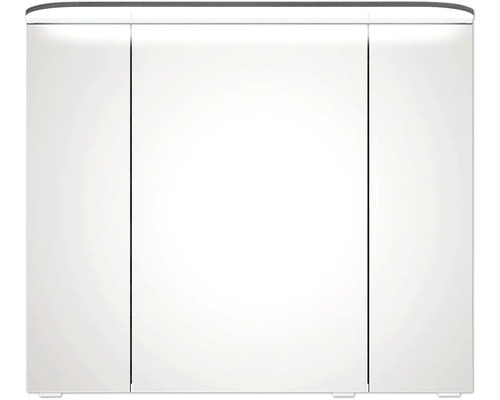 Weißer Spiegelschrank mit drei Türen