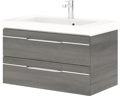 Waschtischunterschrank mit zwei Schubladen und Aufsatzwaschbecken
