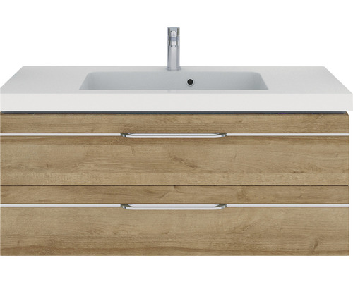 Waschtischunterschrank mit Waschbecken und zwei Schubladen