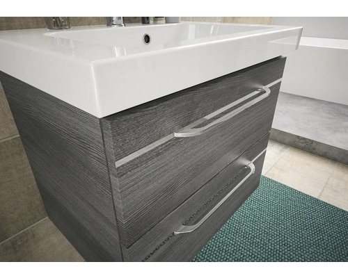 Waschtischunterschrank mit zwei Schubladen und Aufsatzwaschbecken