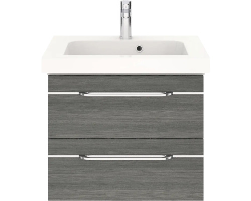 Waschtischunterschrank mit zwei Schubladen und Aufsatzwaschbecken