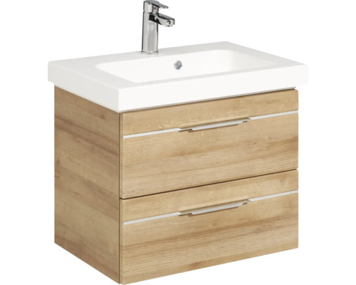 Waschtischunterschrank mit Waschbecken und zwei Schubladen