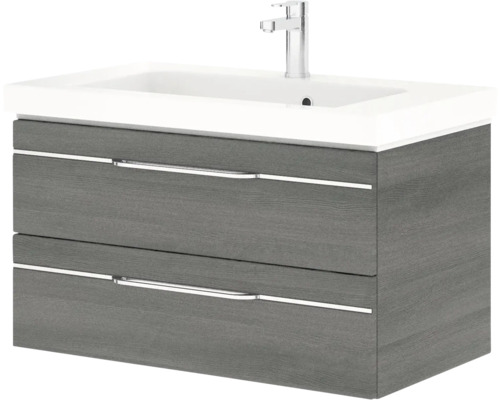 Waschtischunterschrank mit zwei Schubladen und Waschbecken