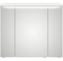 Badmöbel-Set Pelipal Sunline 108 BxHxT 122 x 200 x 50,8 cm Frontfarbe weiß hochglanz Badmöbelset 4-teilig mit Waschtisch Mineralmarmor weiß und Waschtischunterschrank Spiegelschrank mit LED-Beleuchtung Wandschrank