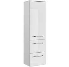 Badmöbel-Set Pelipal Sunline 108 BxHxT 122 x 200 x 50,8 cm Frontfarbe weiß hochglanz Badmöbelset 4-teilig mit Waschtisch Mineralmarmor weiß und Waschtischunterschrank Spiegelschrank mit LED-Beleuchtung Wandschrank