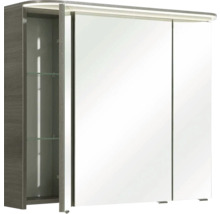Spiegelschrank mit drei Türen und Innenregalen aus Glas