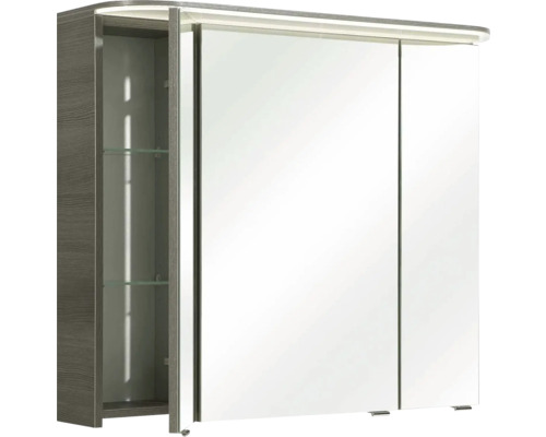 Spiegelschrank mit drei Türen und Innenregalen aus Glas