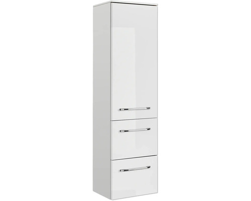 Weißer Bad-Hochschrank mit drei Schubladen