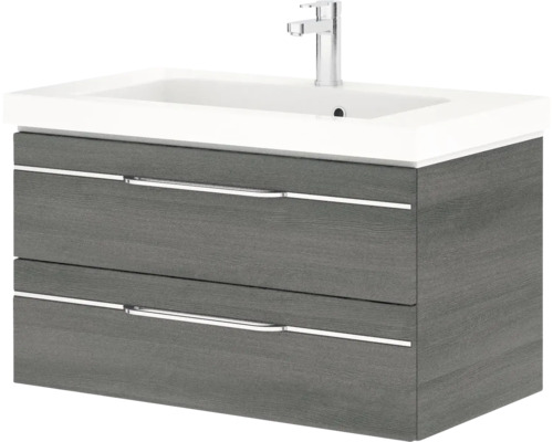 Waschtischunterschrank mit zwei Schubladen, Waschtisch und Armatur