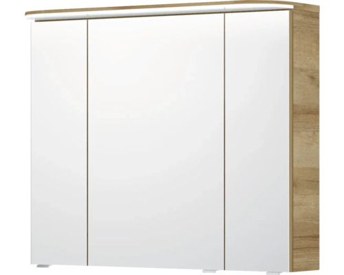 Dreitüriger Badezimmerschrank mit Beleuchtung