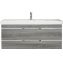 Waschtischunterschrank mit zwei Schubladen, Waschbecken und Wasserhahn
