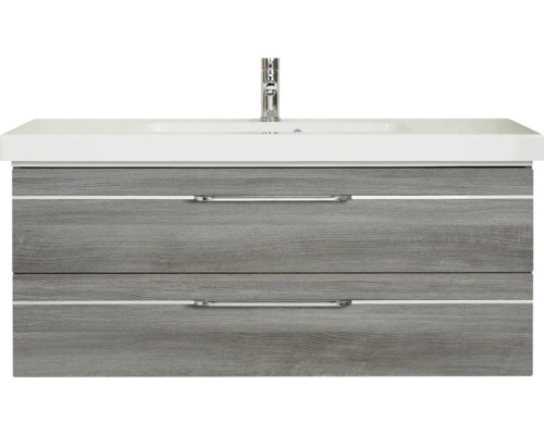 Waschtischunterschrank mit zwei Schubladen, Waschbecken und Wasserhahn