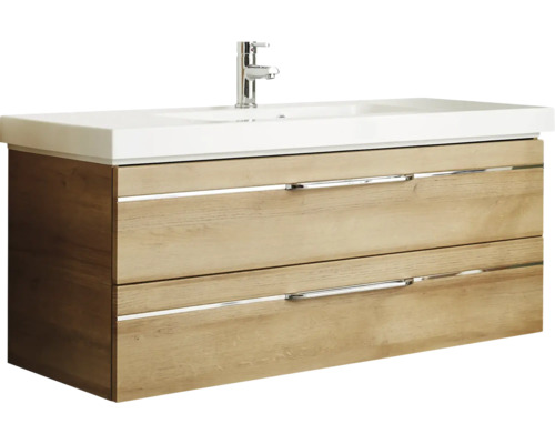 Waschtischunterschrank mit zwei Schubladen und Aufsatzwaschbecken