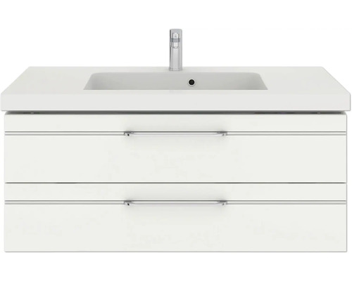 Waschtischunterschrank mit zwei Schubladen, Waschbecken und Armatur