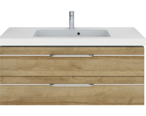 Waschtischunterschrank mit Waschbecken und zwei Schubladen