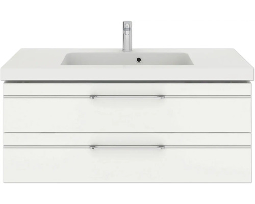 Waschtischunterschrank mit zwei Schubladen und Aufsatzwaschbecken