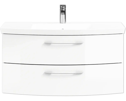 Waschtischunterschrank mit zwei Schubladen und Aufsatzwaschbecken