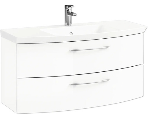 Waschtischunterschrank mit zwei Schubladen und einem Waschbecken