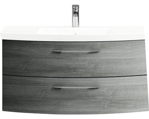 Waschtischunterschrank mit zwei Schubladen und einem Waschbecken