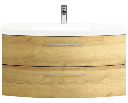 Waschtisch mit Unterschrank und zwei Schubladen im Holzdesign