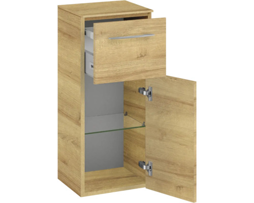 Hochschrank mit Schublade, Tür und Glasboden