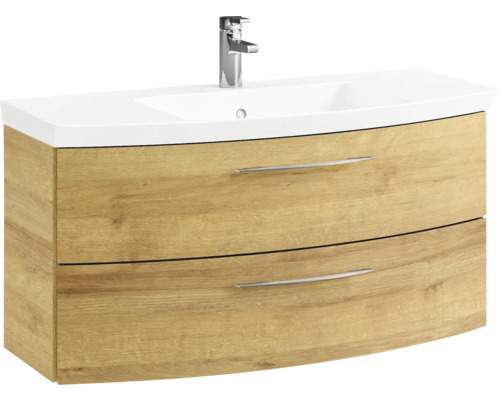 Waschtischunterschrank mit zwei Schubladen, Waschtisch und Armatur