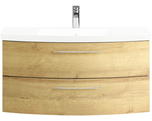 Waschtisch mit Unterschrank und zwei Schubladen im Holzdekor