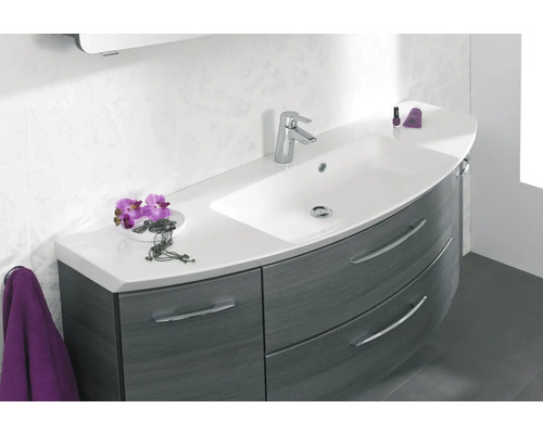 Badezimmerwaschtisch mit Waschbecken, Armatur und Unterschrank mit Schubladen