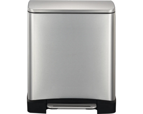 Rechteckiger Treteimer aus Metall mit Deckel