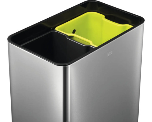 Abfalltrennsystem aus Edelstahl mit zwei Inneneimern
