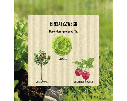 Geeignet für Gemüse, Obstbäume und Beerensträucher