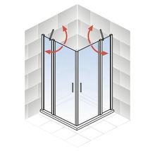 Eckeinstieg SCHULTE ExpressPlus Alexa Style 2.0 90x75 cm Klarglas Profilfarbe aluminium-thumb-6