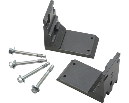 Zwei Gerüstbauteile mit vier Ankern