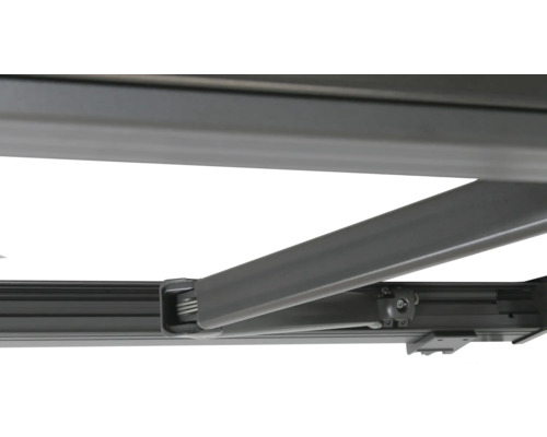 Detailansicht eines Gelenkarms einer Markise