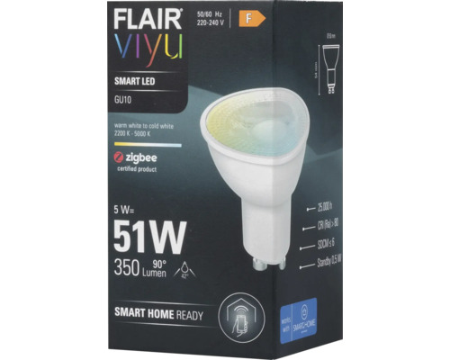 FLAIR Viyu Smart LED Lampe GU10 zur Verwendung mit Smart Home Systemen