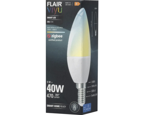 FLAIR Viyu LED Kerzenlampe E14/4,8W(40W) 470 lm 2200-5000 K | HORNBACH