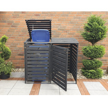 Mülltonnenbox promadino Vario III für 2 Tonnen 148 x 92 x 122 cm anthrazit-thumb-2