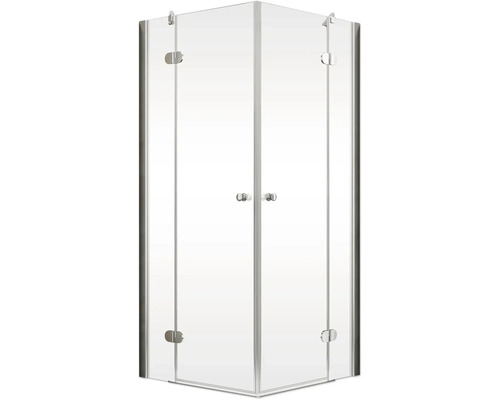 Eckdusche mit zwei Glastüren