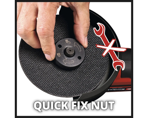 Schnellspannmutter für Winkelschleifer wird per Hand festgezogen