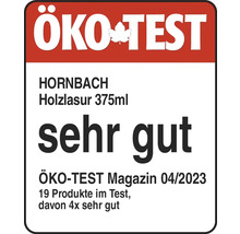 Öko-Test Siegel für Hornbach Holzlasur 375ml: Sehr gut