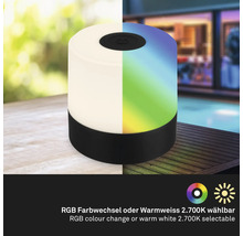 Tischleuchte mit RGB Farbwechsel und warmweissem Licht