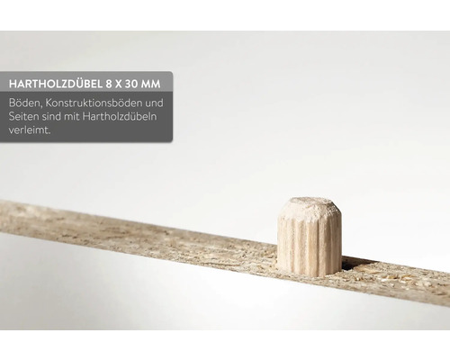 Hartholzdübel 8 x 30 Millimeter auf Holz