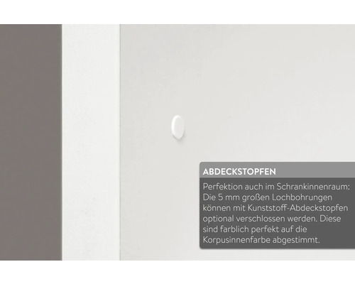 Kunststoff Abdeckstopfen auf Möbelstück