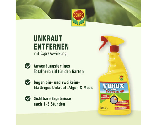 Vorox Unkrautfrei Express AF zur Unkrautentfernung mit Sprühflasche