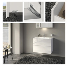 Waschtischunterschrank KEUCO X-Line BxHxT 80 x 60,5 cm x 49 cm Frontfarbe weiß glänzend glanz 33163300000