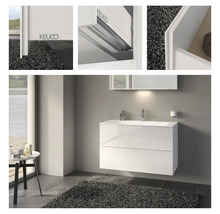 Waschtischunterschrank KEUCO X-Line BxHxT 100 x 60,5 cm x 49 cm Frontfarbe weiß glänzend glanz 33173300000