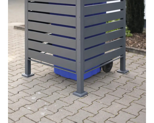 Mülltonnenbox mit horizontalen Lamellen zur Aufbewahrung einer Mülltonne